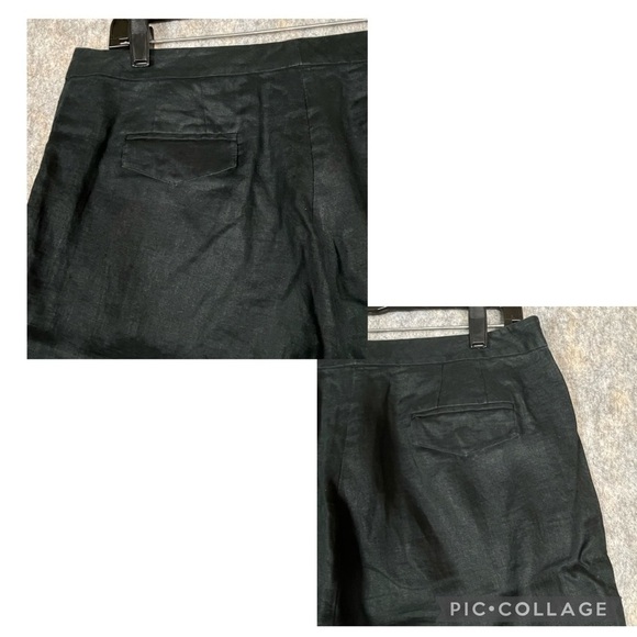 100% Linen Calvin Klein Black Pants Summer Breathable Business Casual - Sz 10 - Picture 8 of 12